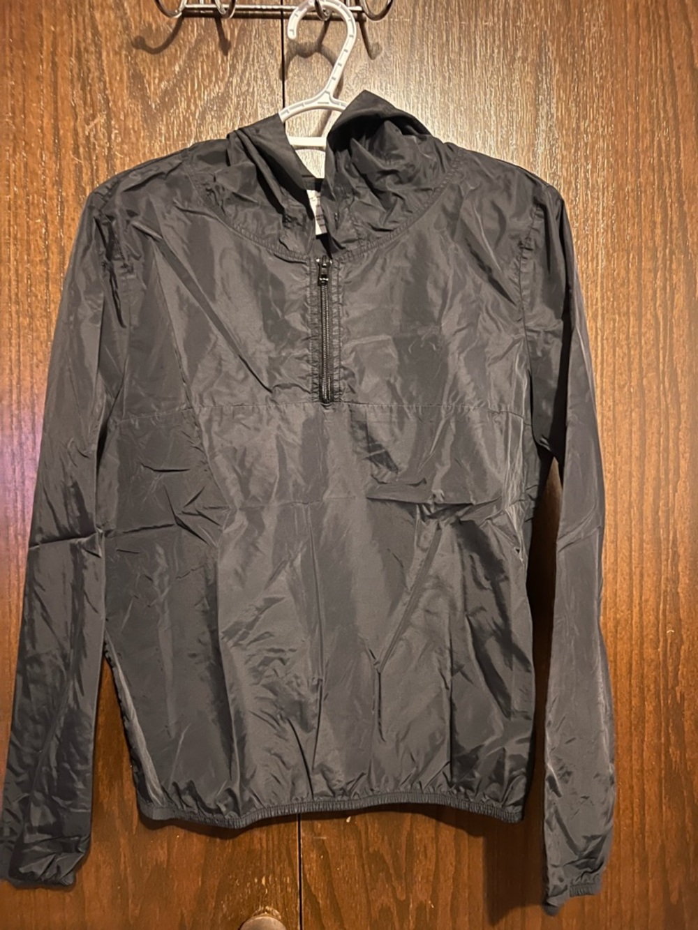 PINK Victoria's Secret Black Hooded Windbreaker Jacket